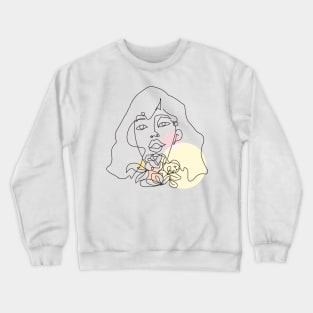 abstract lady, line art woman Crewneck Sweatshirt